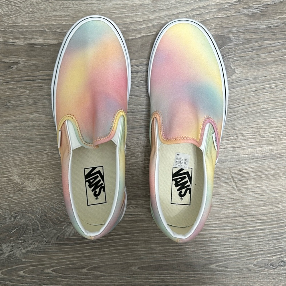 Vans, rainbow pastel slip on women’s size 8.5
